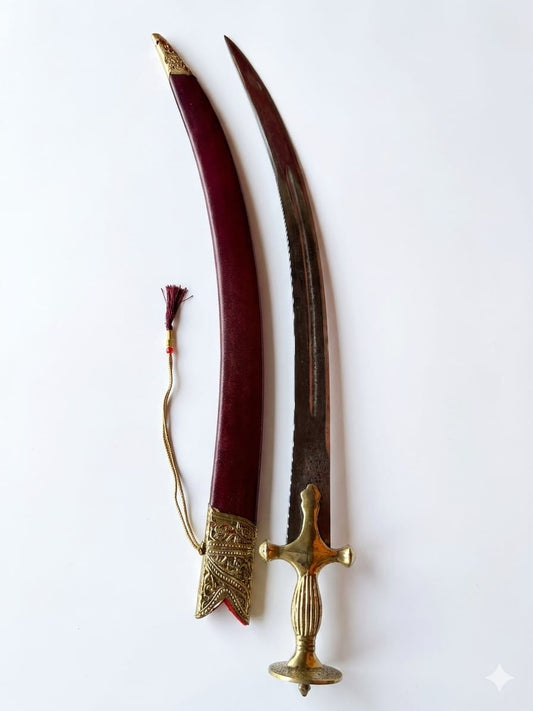 Wood Leather Mayan Sword