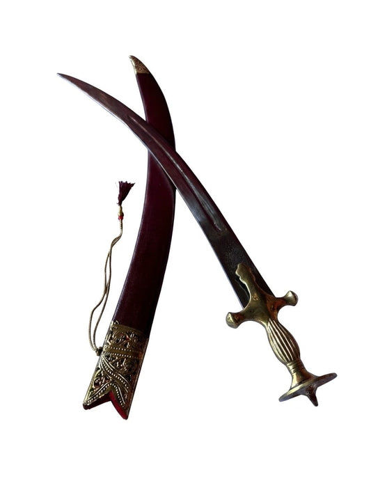 Wood Leather Mayan Sword